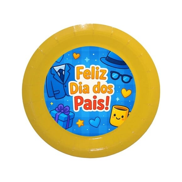 Prato de Papel Personalizado Dia dos Pais