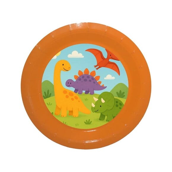 Prato de Papel Personalizado Dinossauros