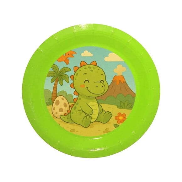 Prato de Papel Personalizado Dinossauro Baby