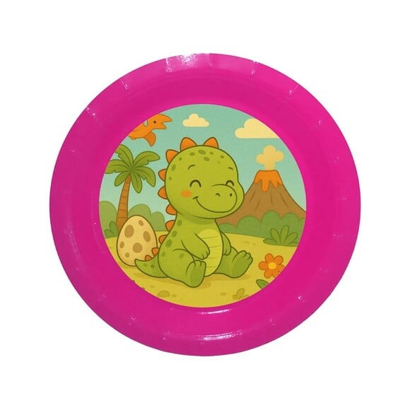 Prato de Papel Personalizado Dinossauro Baby