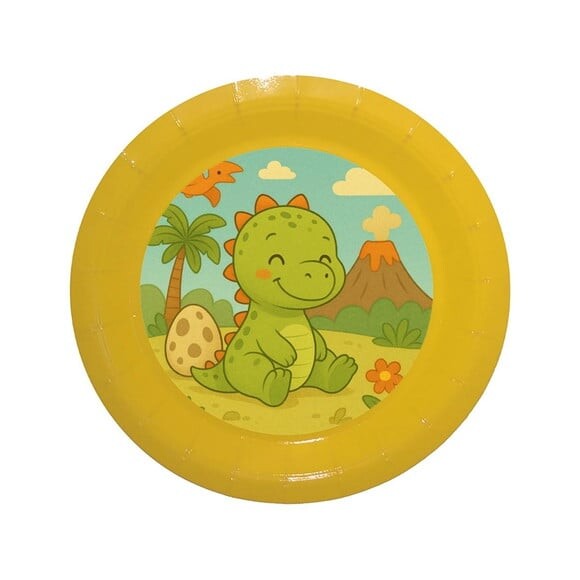 Prato de Papel Personalizado Dinossauro Baby