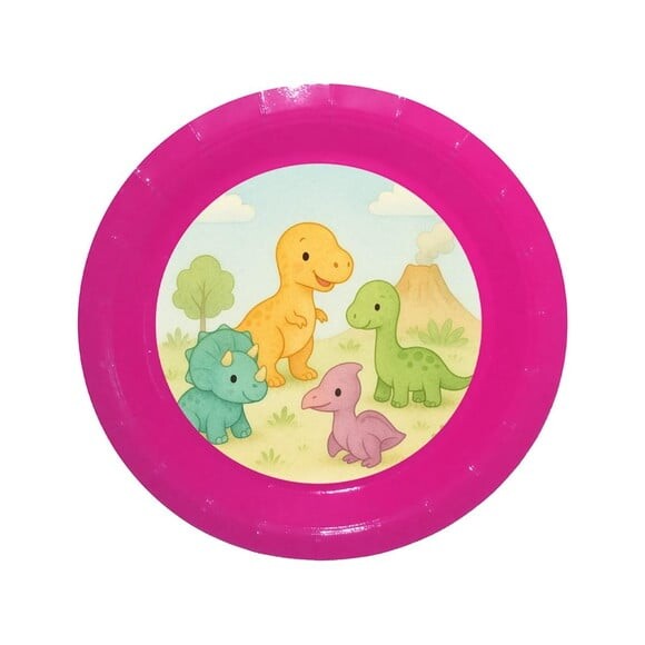 Prato de Papel Personalizado Dinossauros Baby