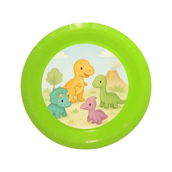 Prato de Papel Personalizado Dinossauros Baby