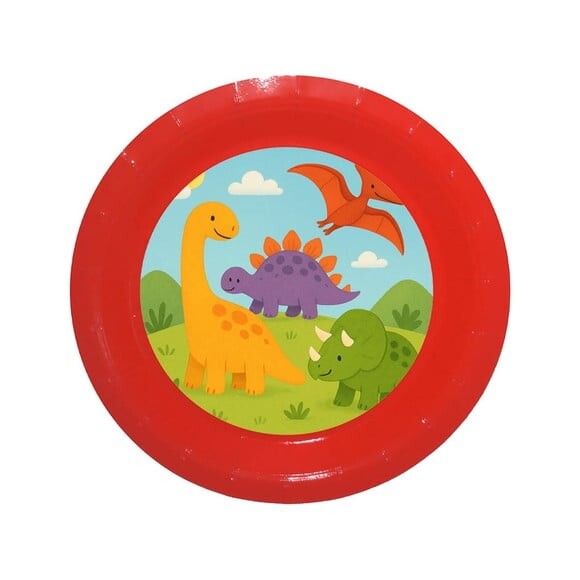Prato de Papel Personalizado Dinossauros