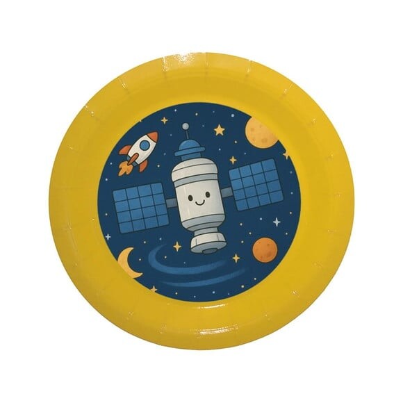 Prato de Papel Personalizado Estação Espacial