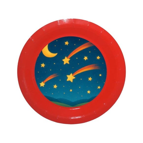 Prato de Papel Personalizado Estrelas Cadentes