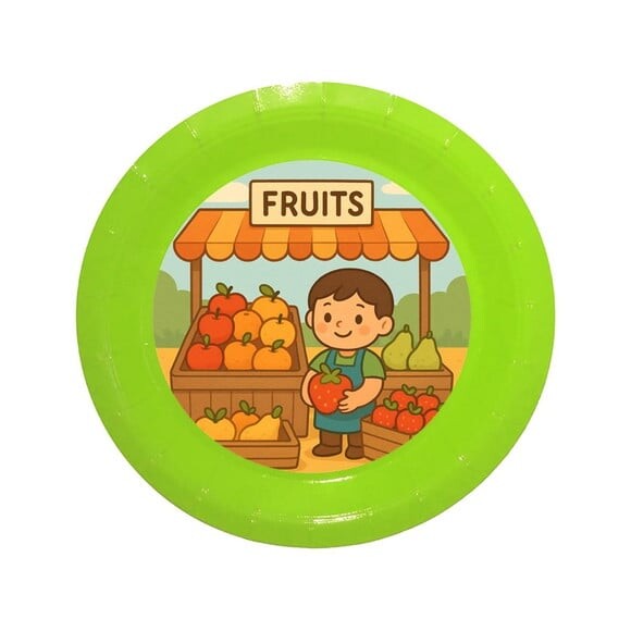 Prato de Papel Personalizado Feira de Frutas