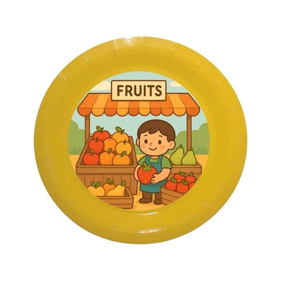 Prato de Papel Personalizado Feira de Frutas