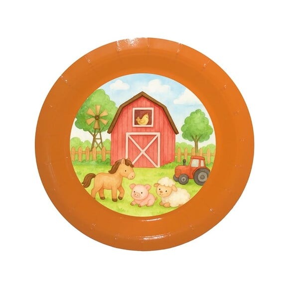 Prato de Papel Personalizado Fazendinha Aquarela