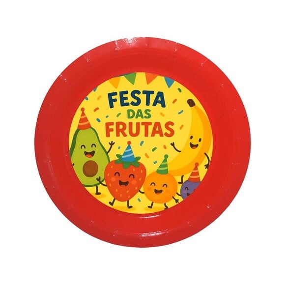 Prato de Papel Personalizado Festa das Frutas