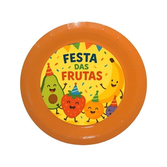Prato de Papel Personalizado Festa das Frutas