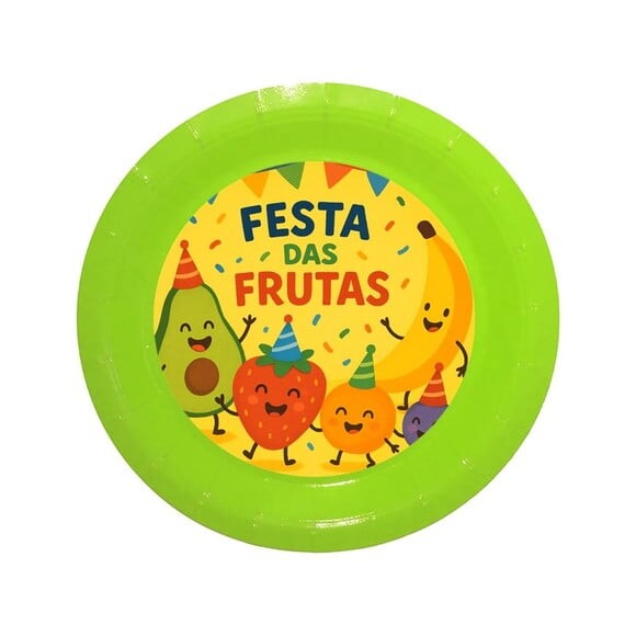 Prato de Papel Personalizado Festa das Frutas