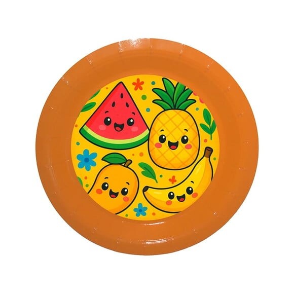 Prato de Papel Personalizado Frutas Tropicais