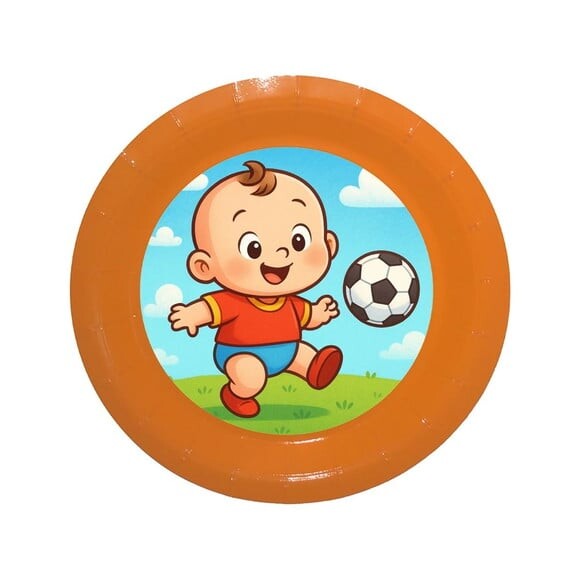Prato de Papel Personalizado Futebol Baby
