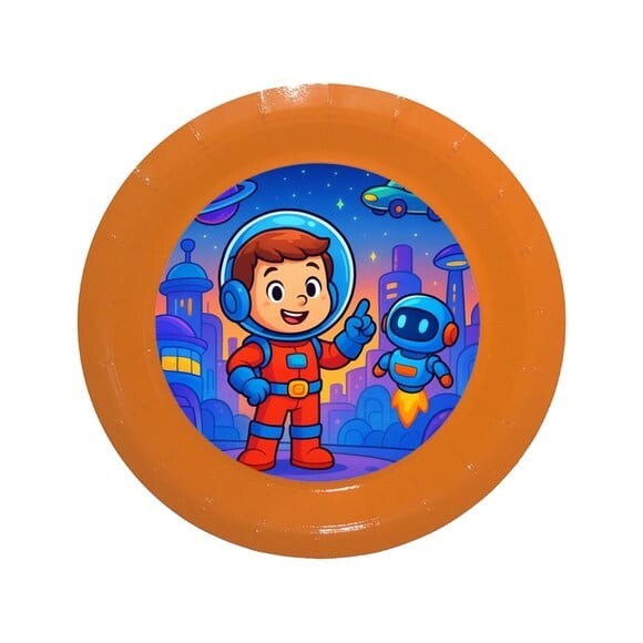 Prato de Papel Personalizado Futurismo Infantil