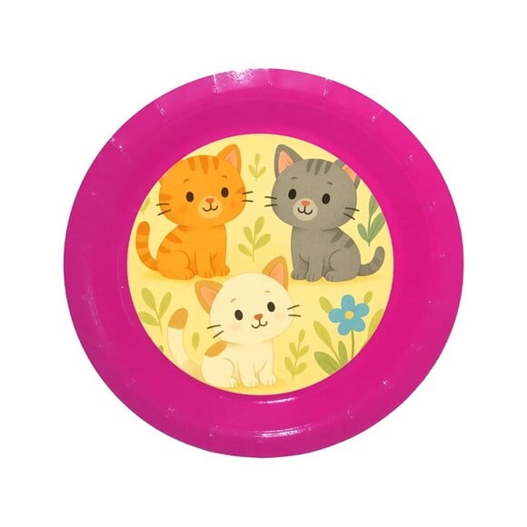 Prato de Papel Personalizado Gatinhos