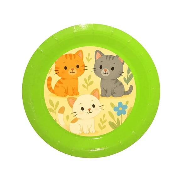 Prato de Papel Personalizado Gatinhos