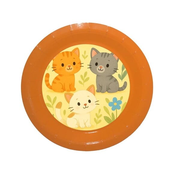 Prato de Papel Personalizado Gatinhos