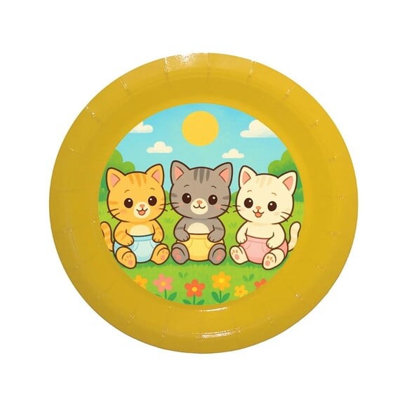 Prato de Papel Personalizado Gatinhos Baby