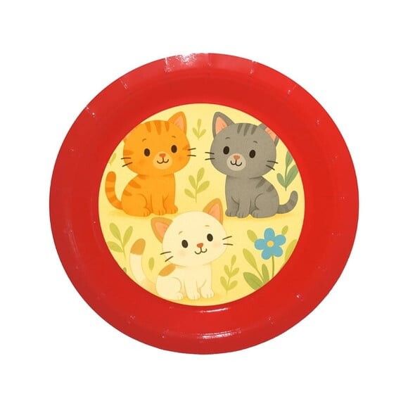 Prato de Papel Personalizado Gatinhos