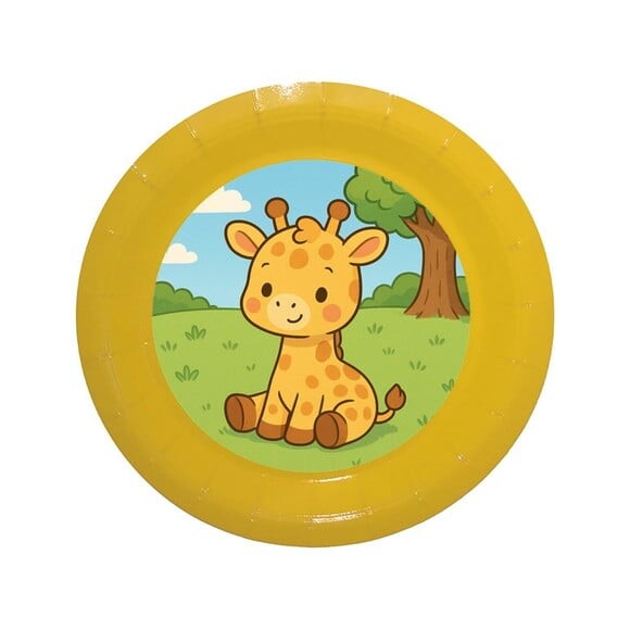 Prato de Papel Personalizado Girafinha Baby