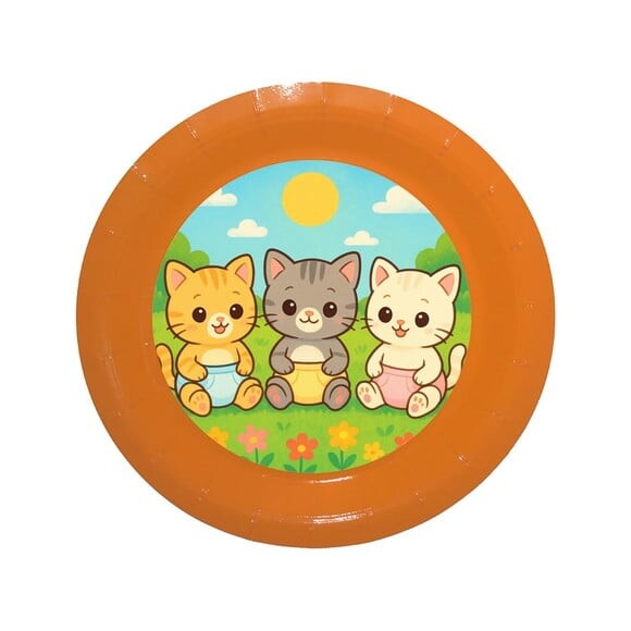 Prato de Papel Personalizado Gatinhos Baby