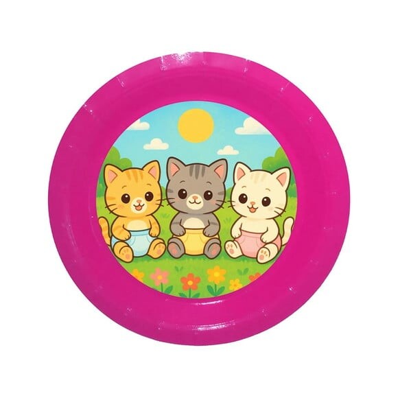 Prato de Papel Personalizado Gatinhos Baby