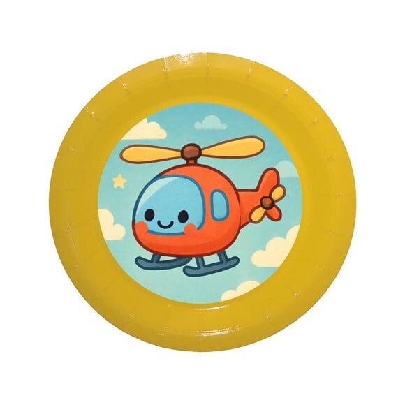 Prato de Papel Personalizado Helicóptero