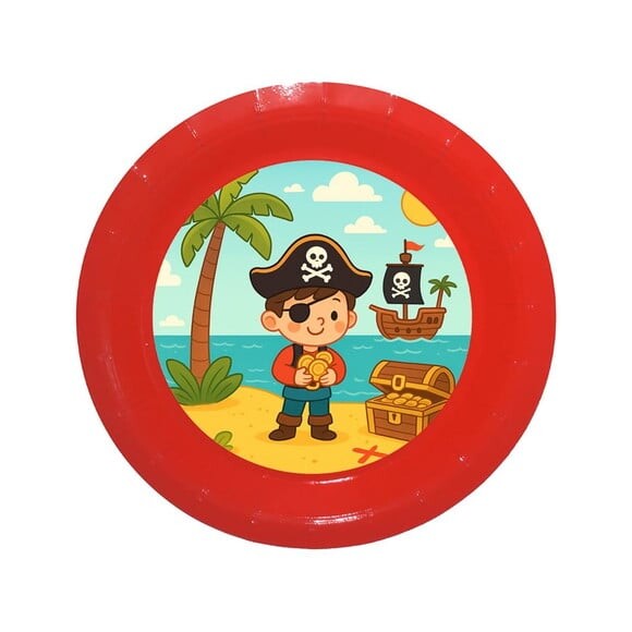 Prato de Papel Personalizado Ilha Pirata
