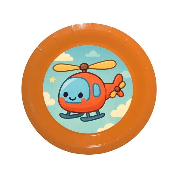 Prato de Papel Personalizado Helicóptero