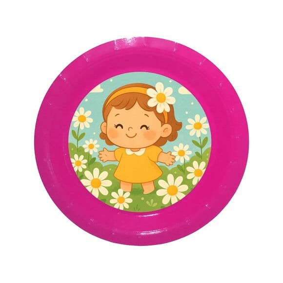 Prato de Papel Personalizado Jardim das Margaridas