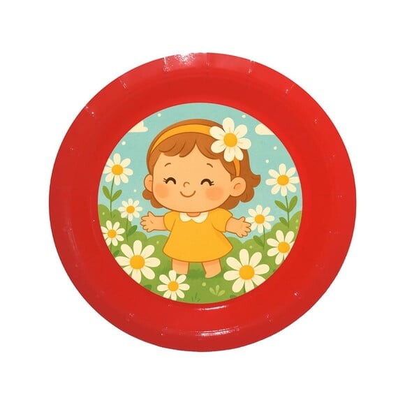 Prato de Papel Personalizado Jardim das Margaridas