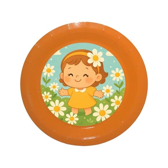 Prato de Papel Personalizado Jardim das Margaridas