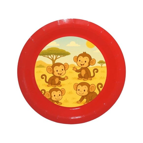 Prato de Papel Personalizado Macaquinhos
