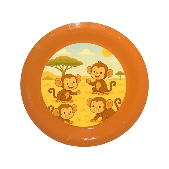 Prato de Papel Personalizado Macaquinhos