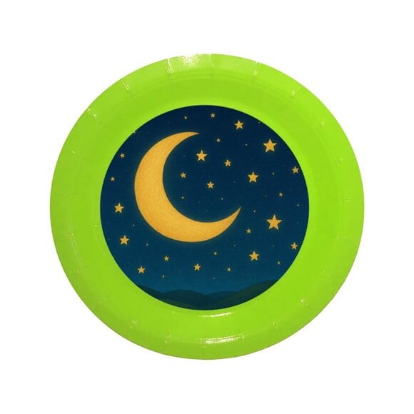 Prato de Papel Personalizado Lua e Estrelas