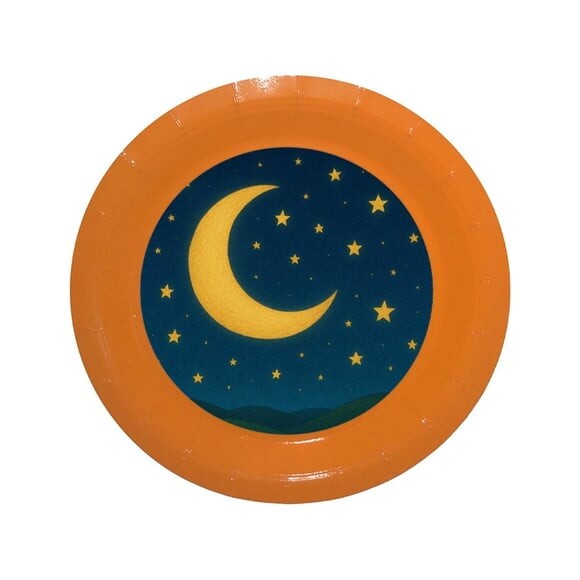 Prato de Papel Personalizado Lua e Estrelas