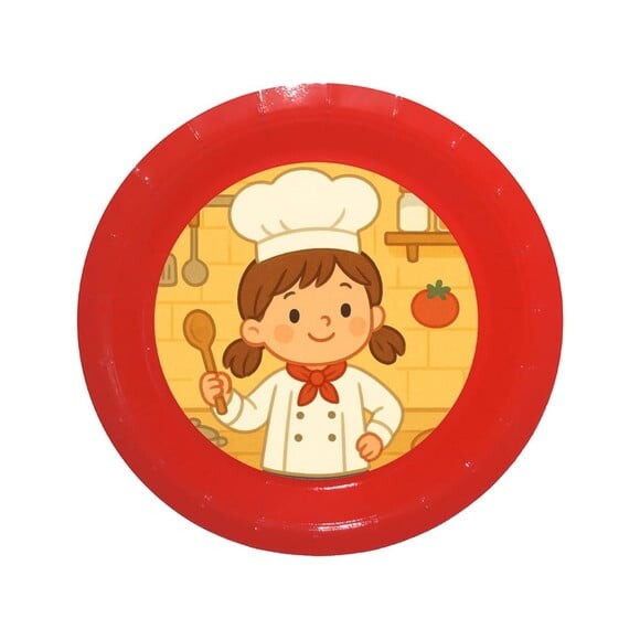 Prato de Papel Personalizado Mini Chefe Menina