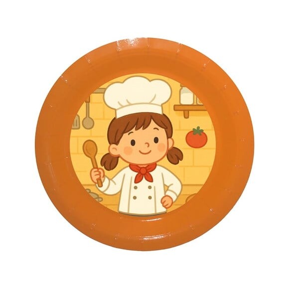 Prato de Papel Personalizado Mini Chefe Menina