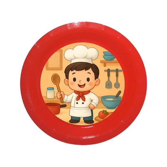 Prato de Papel Personalizado Mini Chefe Menino