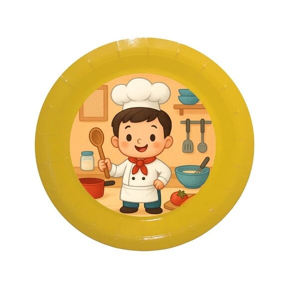 Prato de Papel Personalizado Mini Chefe Menino