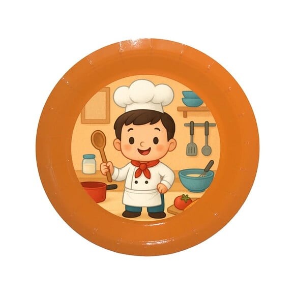 Prato de Papel Personalizado Mini Chefe Menino