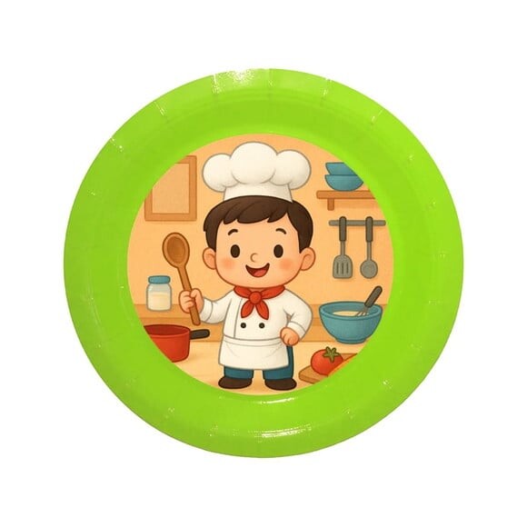 Prato de Papel Personalizado Mini Chefe Menino
