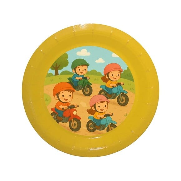 Prato de Papel Personalizado Motocicletas Kids