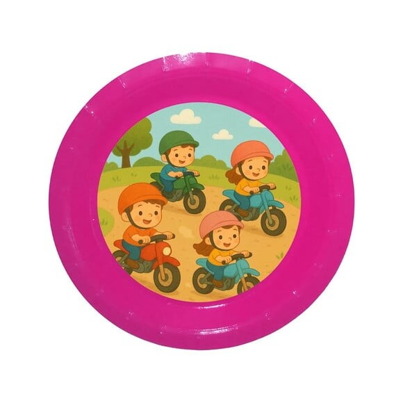 Prato de Papel Personalizado Motocicletas Kids