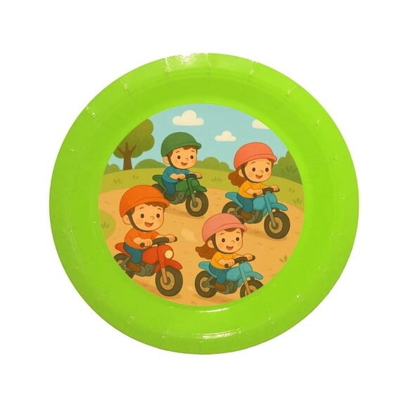 Prato de Papel Personalizado Motocicletas Kids