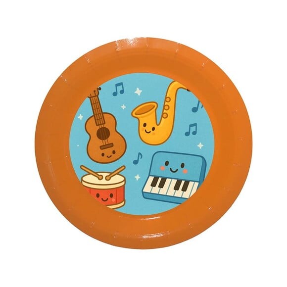 Prato de Papel Personalizado Músicas Instrumentos