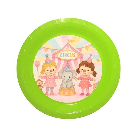 Prato de Papel Personalizado Palhacinhas Aquarela