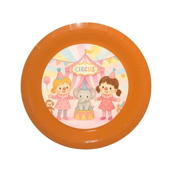 Prato de Papel Personalizado Palhacinhas Aquarela