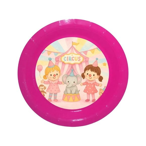 Prato de Papel Personalizado Palhacinhas Aquarela